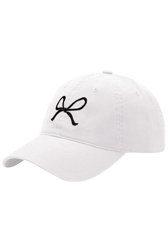 Sun Hat Unisex Bow Tie Embroidered Baseball Cap, Adjustable Trucker Hat with Sun Visor for Hiking Travel and Outdoor
