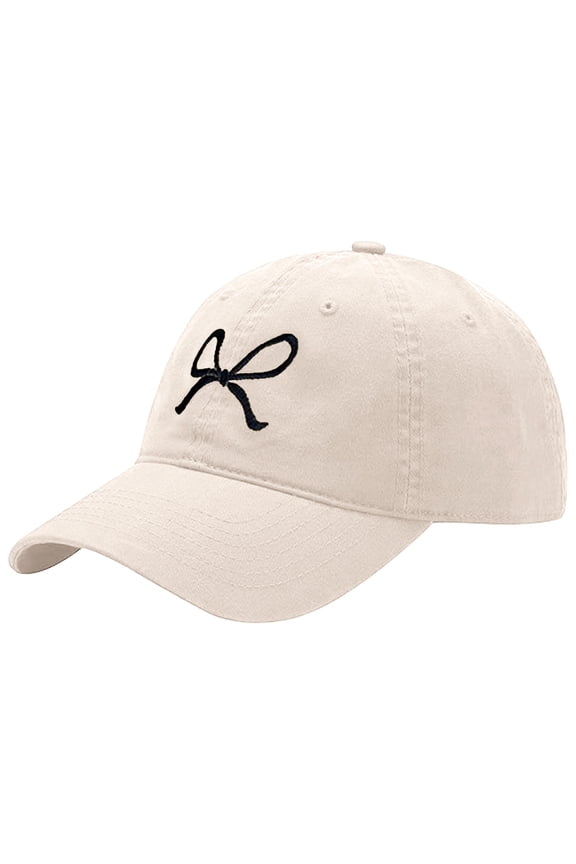 Sun Hat Unisex Bow Tie Embroidered Baseball Cap, Adjustable Trucker Hat with Sun Visor for Hiking Travel and Outdoor