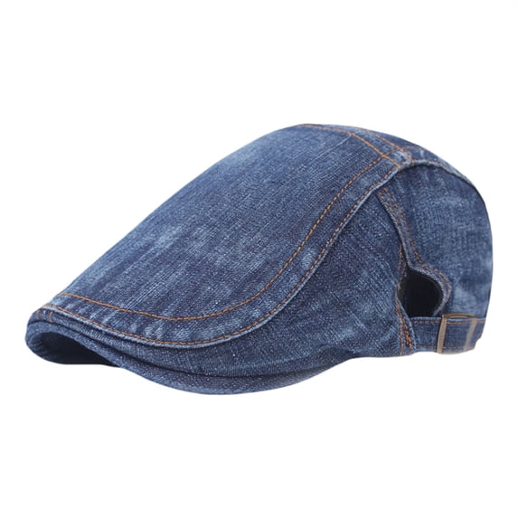 Gsakboxl Sun Hat Unisex Denim Cabbie Newsboy Cap Cotton Flat Driving Beret Hat Retro Casual Dad Cap for Men & Women