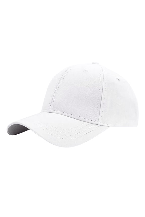 Sun Hat Unisex Plain Solid Ponytail Hole Trucker Baseball Visor Cap Breathable UV Protection Outdoor Sport Sun Hat White