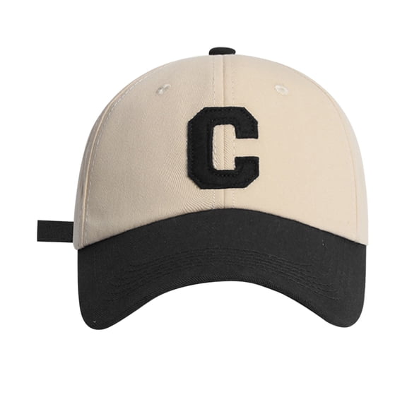Gsakboxl Sun Hat Unisex Spring Summer Big Head Circumference Soft Top Color Block C Letter Baseball Cap Breathable Adjustable Outdoor Sun Visor Duckbill Hat For Large Heads Black