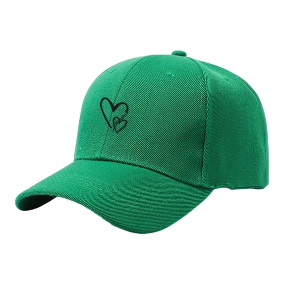 Gsakboxl Sun Hat Women's Fashion Heart Print Dad Hat Adjustable Breathable Casual Baseball Trucker Cap Outdoor Sun Hat Green
