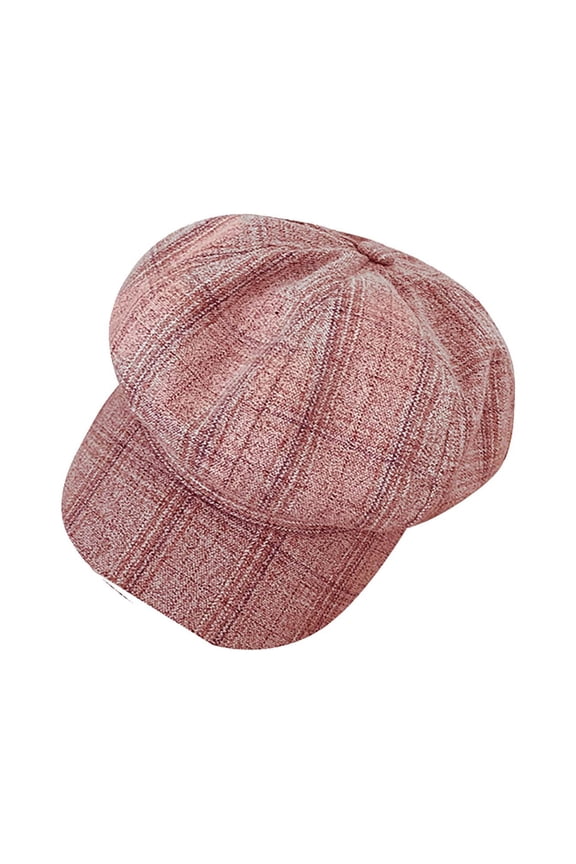 Sun Hat Women's Winter Retro Plaid Newsboy Cap Classic Octagonal Beret Warm Vintage Hat for Daily Street Styling
