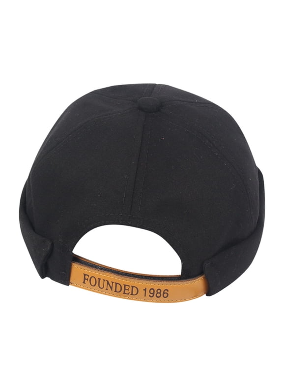 Sun Hats For Women Unisex Solid Brimless Mechanic Sailor Skull Cap Casual Street Yuppie Landlord Hat For Men Women Black