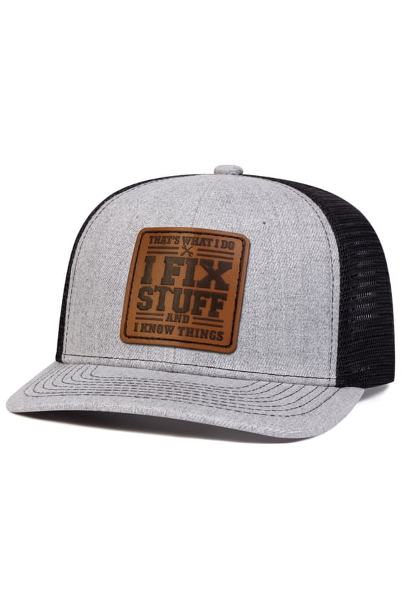 Sun Hats For Women Unisex Leather Label Printed Mesh Back Baseball Cap Personalized Breathable Outdoor Sun Visor Hat Fashion Driving Accessory For Men Women Grey