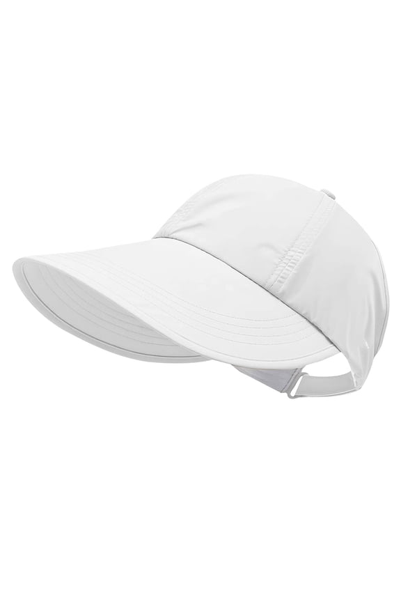 Sun Hats for Women Women Breathable Wide Brim Baseball Sun Cap With Embroidery Logo Lightweight Visor Hat For Summer Beach Shopping Outdoor Daily White