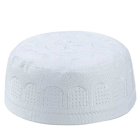 Gsakboxl Sun Hats for Women Men's Muslim Embroidered Cotton Flat Cap Soft Breathable Prayer Hat Traditional Islamic Daily & Religious Headwear