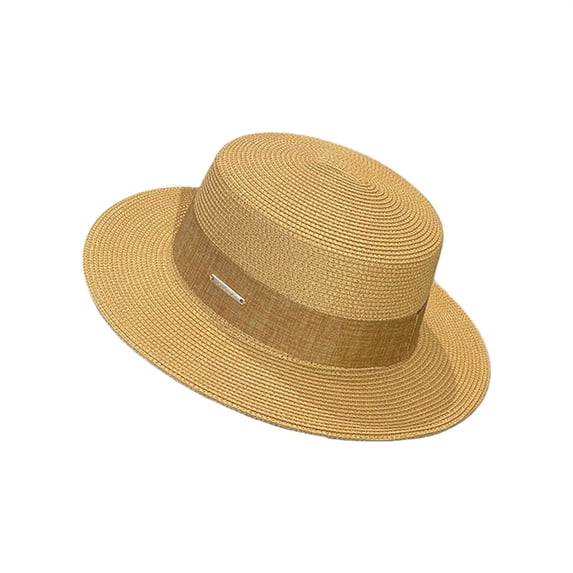 Gsakboxl Sun Hats for Women Unisex Pork Pie Boater Panama Hat, Summer Wide Brim Beach Sun Hat for Travel Vacation Outdoor