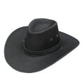 thumbnail image 1 of Gsakboxl Sun Hats for Women Unisex Solid Color Western Cowboy Hat with Wind String, Summer UV Protection Wide Brim Travel Sun Cap, 1 of 5