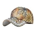 thumbnail image 1 of Gsakboxl Sun Hats for Women Women Shiny Rhinestone Floral Printed Baseball Cap, Adjustable Fashion Sun Visor for Summer Outdoor & Party, 1 of 4