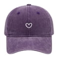 thumbnail image 1 of Gsakboxl Sun Hats for Women Women Solid Color Heart Embroidered Soft Top Washed Baseball Cap, Simple Outdoor Sun Hat, 1 of 3