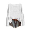 thumbnail image 1 of Gsakboxl Sweaters for Women Solid Boat Neck Long Sleeve Loose Knit Pullover Sweater, Soft Basic Casual Fall Travel Top, 1 of 4
