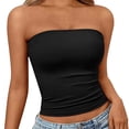 thumbnail image 1 of Gsakboxl Tank Tops for Women 2026 New Independent Station Strapless Tube Top Slim Fit Sleeveless Crop Camisole Basic No Shoulder Elegant Fashion Summer Daily Layering Blouse Black L, 1 of 4