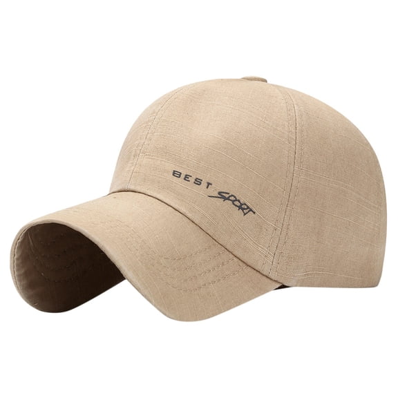 Gsakboxl Trucker Hat Men Bamboo Slub Textured Cotton Baseball Cap Soft Breathable Outdoor Anti UV Sun Visor Hat Light Casual Daily Fishing Hiking Travel Cap For Guys Beige