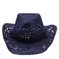 thumbnail image 1 of Gsakboxl Trucker Hat Unisex Hollow Hand-Woven Western Cowboy Straw Hat Wide Brim Breathable Sun Hat For Summer Beach Camping Party Outdoor Outfit, 1 of 6