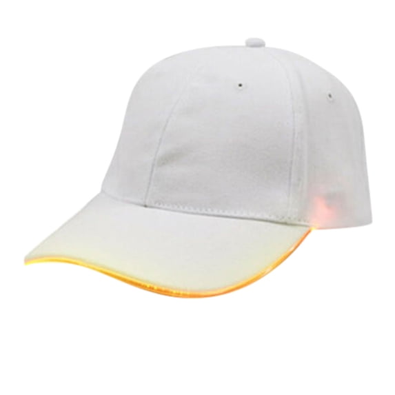 Gsakboxl Trucker Hat Unisex LED Luminous White Baseball Cap Adjustable Glowing Hip Hop Sports Hat Flashing Light Cap for Club Party Stage