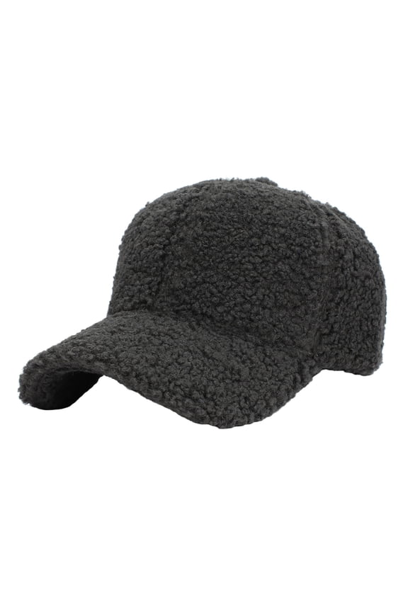 Trucker Hat Unisex Solid Color Thick Lamb Wool Lined Warm Baseball Cap Soft Fleece Thermal Sports Peaked Hat For Men Women Winter Outdoor Travel Holiday Gift Dark Gray