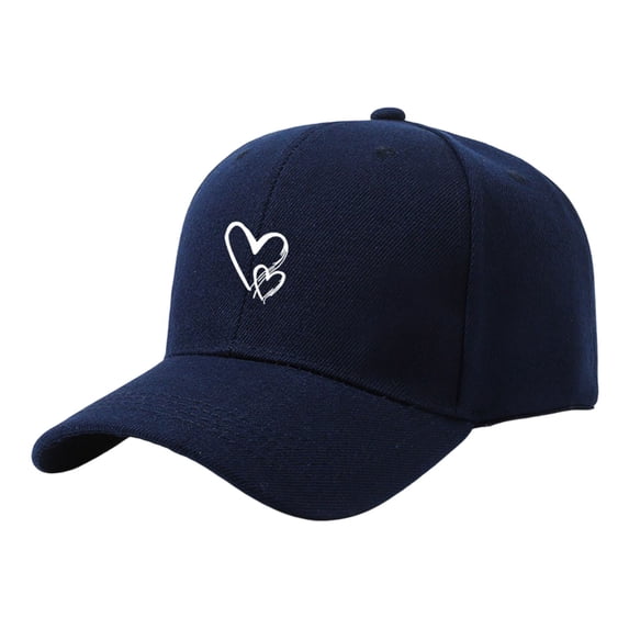 Gsakboxl Trucker Hat Women's Fashion Heart Print Dad Hat Adjustable Breathable Casual Baseball Trucker Cap Outdoor Sun Hat Navy