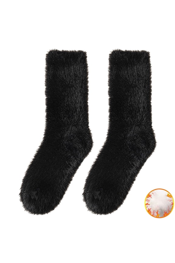 Under $10 Womens Socks Women Long Furry Plush Mid Tube Socks, Warm Thickened Winter Floor Socks Cozy Sleep Socks for Cold Days