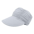 thumbnail image 1 of Gsakboxl Women UPF50+ Foldable Ponytail Sun Visor Cap, Ice Feel Lightweight Large Brim Empty Top Sports Hat for Outdoor Workout Hiking Baseball Cap Light Ashy One Size, 1 of 6