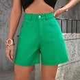 thumbnail image 1 of Gsakboxl Womens Shorts 2026 New Women High Waist Loose Denim Shorts Trendy Casual Slim Fit Jeans Shorts With Curvy Figure Optimizing Cut Green, 1 of 7