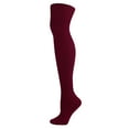 thumbnail image 1 of Gsakboxl Womens Socks Adult Women Solid Cable Knit Knee High Cotton Socks Thermal Fashion Long Stockings For Autumn Winter Red, 1 of 4