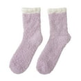 thumbnail image 1 of Gsakboxl Womens Socks Women Anti-Slip Grips Fluffy Coral Fleece Socks Winter Cozy Sleeping Floor Thermal Socks Violet, 1 of 2