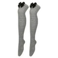 thumbnail image 1 of Gsakboxl Womens Socks Women Solid Bowknot Decor Over Knee Thigh High Socks Long Stockings For Christmas Holiday Cosplay Party A, 1 of 5