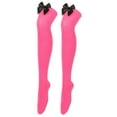 thumbnail image 1 of Gsakboxl Womens Socks Women Solid Bowknot Decor Over Knee Thigh High Socks Long Stockings For Christmas Holiday Cosplay Party D, 1 of 4