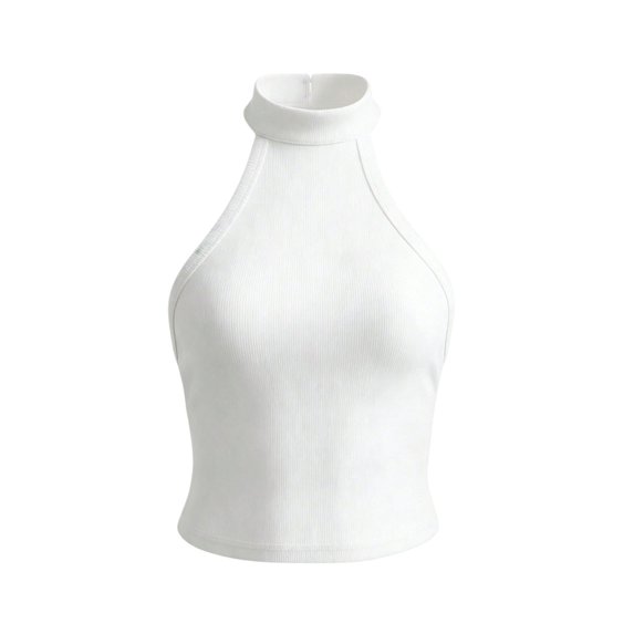 Gsakboxl Womens Tops Women Y2K Style Backless Slim Fit Spaghetti Strap Tank Top Versatile Sleeveless Camisole Soft Stretch Basic Daily Fashion Layering Vest White M