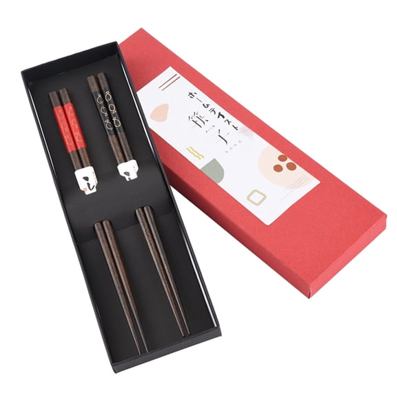 Gseagtia 2pair/ Set Washable Durable Wooden Chopstick Household Hotel Wedding Gift(Fish)