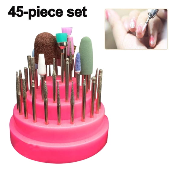 Gseagtia 45 pieces nail drill set, diamond drill, polishing file, nail grinding head, cuticle cleaner, dust drill set for grinding machine, nail salon, manicure pedicure tools