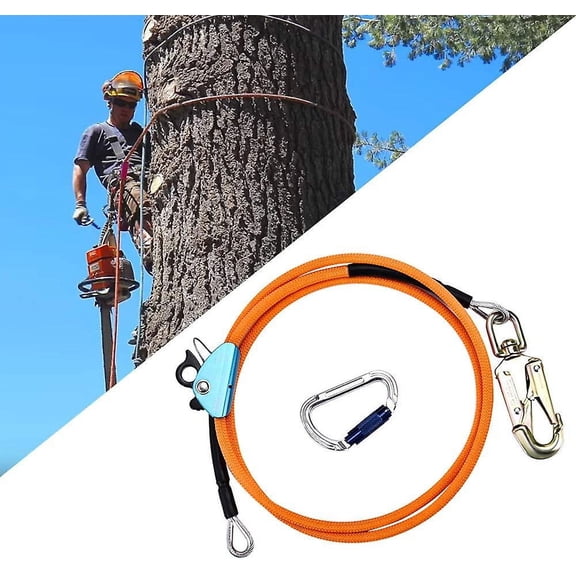 Gseagtia Steel Core Rescue Rope with Adjustable Fall Protection for Safe Ascents Triple Lock Carabiner Climbing Kit