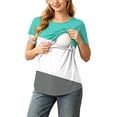 Gshsefon Women's Maternity Nursing Tops Double Layer Breastfeeding ...