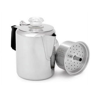 Eurolux Percolator Coffee Maker Pot - 12 Cups | Durable Stainless Steel Material | Brew Coffee on Fire, Grill or Stovetop | No Electricity, No Bad