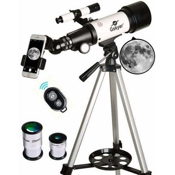 Gskyer 70mm f/5.7 Refracting Telescope with Phone Adapter, Wireless Remote, Carry Bag