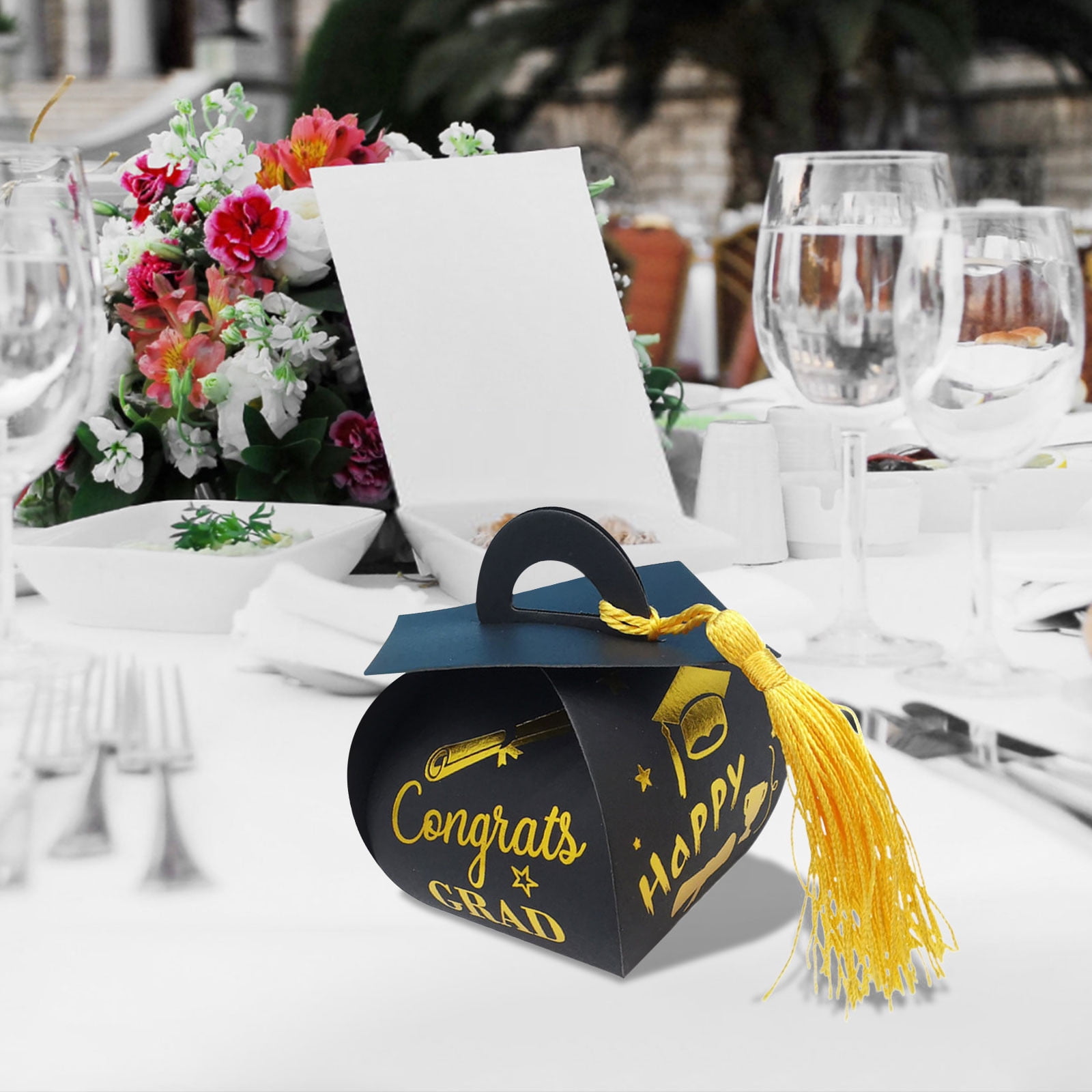 Graduation Containers Gspmoly Candy Boxes - 10pc Graduation Hat Shaped Gift Containers for ...
