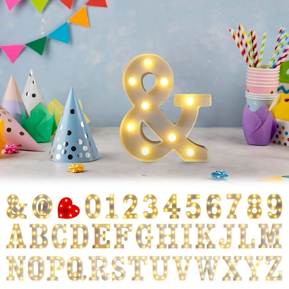 Gspmoly LED Alphabet Letter Lights Illuminated Marquee Decor for Parties, Weddings, Nursery Battery Powered
