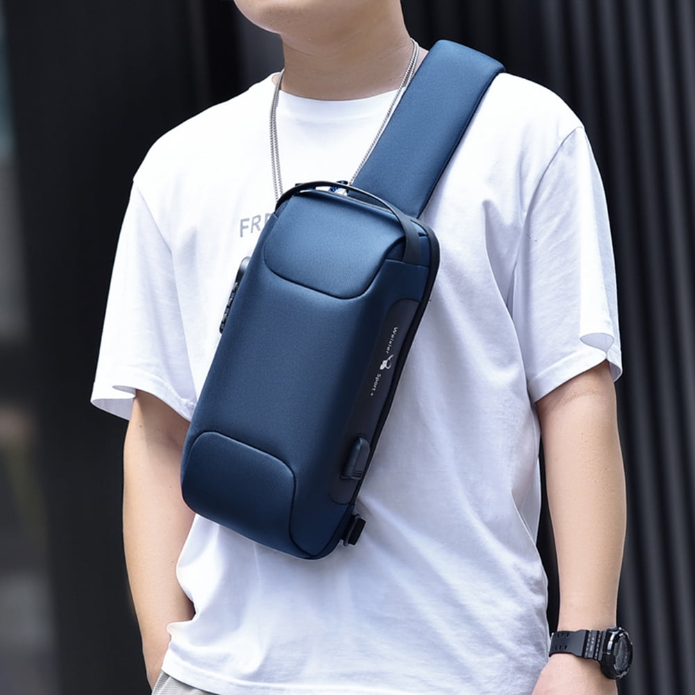 Amazon.com: Men's Prevention of Thieves Password Chest Lock Bag Cloth  Sports One Shoulder Messenger Bag Shoulder Bag (Grey, One Size) : Clothing,  Shoes & Jewelry