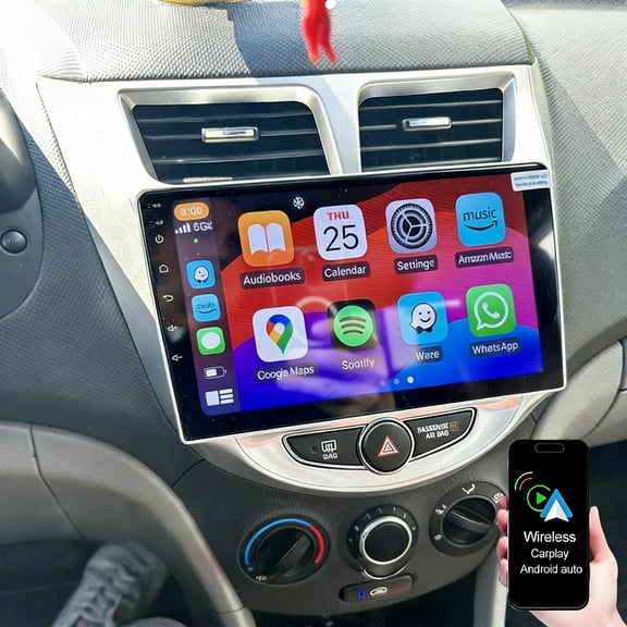 Gsuatey Android 15 Car Stereo for Hyundai Accent 2010-2016 with Wireless CarPlay Android Auto Radio, 9 inch Touch Screen in-Dash GPS Navigation Support Mirror Link BT HiFi WiFi