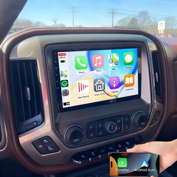 Gsuatey 2+64G Android 15 Car Radio for Chevrolet Silverado 2014-2018, 10.1” Touchscreen Car Stereo with Wireless CarPlay Android Auto GPS Navigation Bluetooth Mirror Link FM WiFi Backup Camera