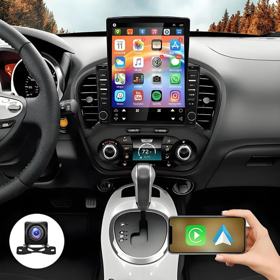 Gsuatey 2+64G Car Stereo Radio for Nissan Juke 2010-2014 with Wireless Carplay Android Auto, 9.7" Touchscreen with WiFi GPS Mirror Link Bluetooth EQ FM RDS SWC + Backup Camera