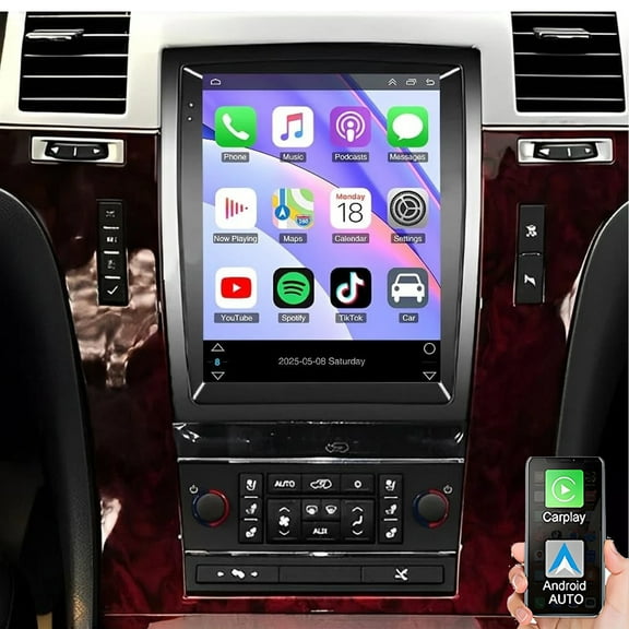 Gsuatey 2+64GB Car Stereo Radio for Cadillac Escalade SLS 2007-2012, 9.7" Touchscreen Android 13 Car Radio with Wireless CarPlay Android Auto GPS Navi SWC WiFi Bluetooth Backup Camera