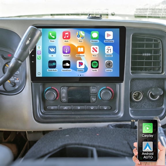 Dexico 2G+32G Car Radio for Chevrolet Silverado 2007-2018, Android 13 Car Stereo with Wireless CarPlay Android Auto 10.1" Touch Screen GPS Navigation WiFi Bluetooth FM/RDS AHD Backup Camera