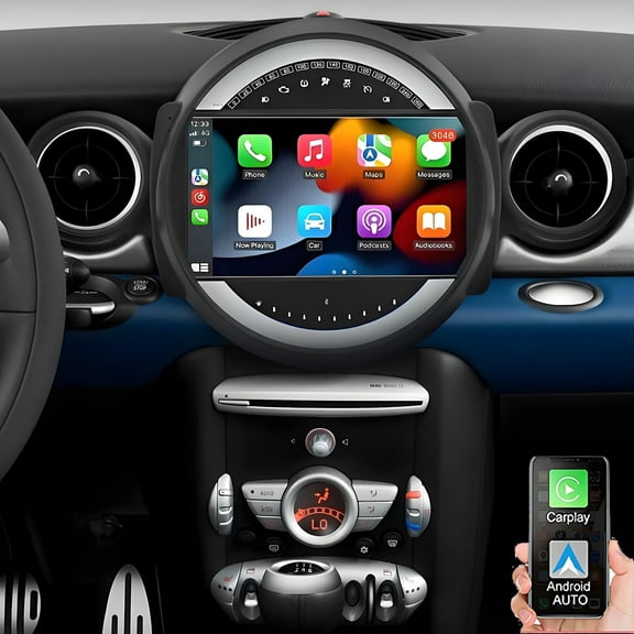 Gsuatey 2G+64G Car Radio for Mini Cooper R56 2007-2014 with Wireless Carplay Android Auto 9 Inch Touch Screen Stereo Head Unit Replacement - WIFI Bluetooth DSP GPS AM FM Backup Camera SWC Mic