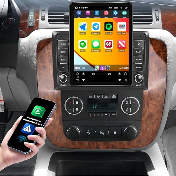 Gsuatey 4+64G Android 15 Car Radio Stereo for Chevrolet GMC 2006-2014 with Wireless Carplay/Android Auto, 9.7 Inch IPS Touchscreen Multimedia Player Built-in GPS/Bluetooth/WIFI/SWC Backup Camera