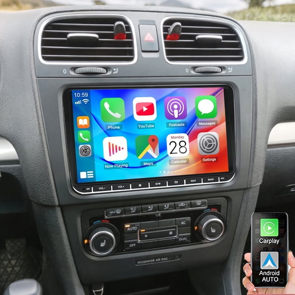 Gsuatey 4+64G Android Car Stereo for VW Golf MK6/VI GTI 2009-2013 Support Wireless Carplay Android Auto, 9" Touchscreen Head Unit with GPS Bluetooth Mirror Link WIFI FM DSP Rear Camera