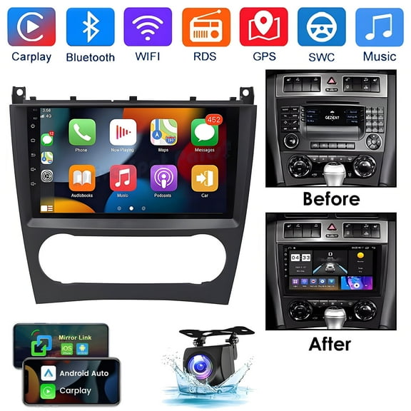 Gsuatey 4+64G Car Stereo Radio for Mercedes Benz C-Class W204 S204 CL203 CLC-Class CL203 CLK A209 C209 2003-2009 Support Carplay Android Auto