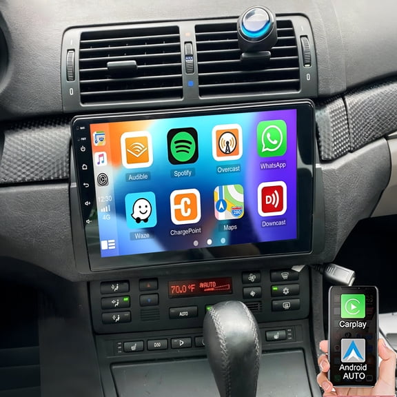 Gsuatey 4+64GB Car Stereo Radio for BMW 3 Series 325i 330i M3 E46 1998-2006, Android 15 9inch Car Player with Wireless Carplay/Android Auto WiFi Bluetooth SWC GPS Navigation Backup Camera