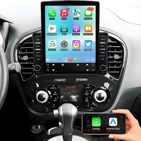 Gsuatey 4+64GB Car Stereo Radio for Nissan Juke 2010-2014, 9.7 Inch Touchscreen Car Radio with Wireless Carplay Android Auto Mirror Link GPS Navigation WiFi Bluetooth FM/RDS Radio SWC+Backup Camera